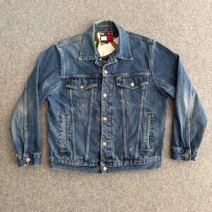 Tommy Hilfiger Embroidered Denim Jacket Flag Lined Medium